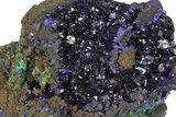 Sparkling Azurite Crystals with Malachite - Laos #170028-3